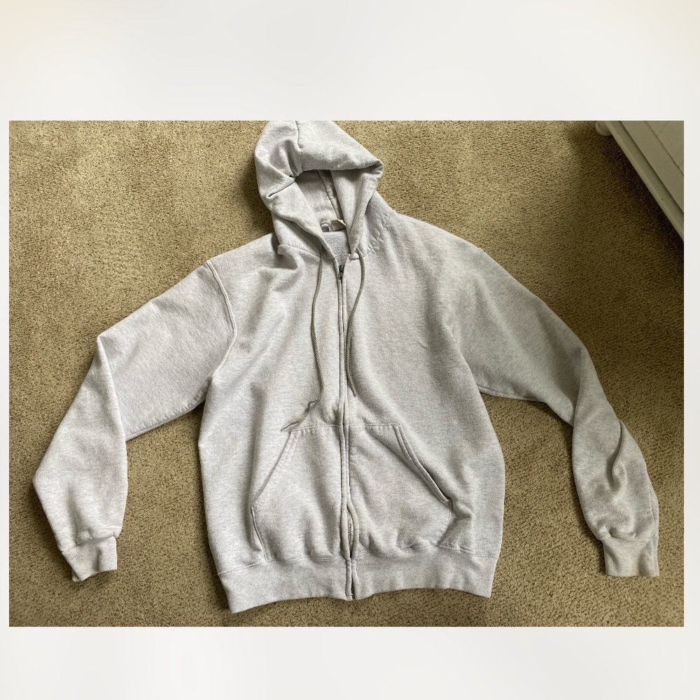 Champion light heather gray zip up